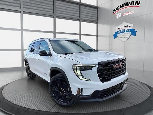 2026 GMC Acadia Elevation in Summit White — front three-quarter view
