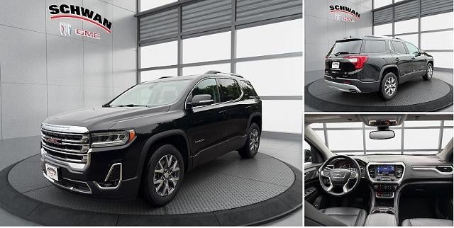2022 GMC Acadia SLT in Ebony Twilight Metallic — front three-quarter view