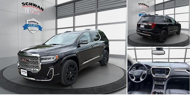 2022 GMC Acadia Denali in Ebony Twilight Metallic — front three-quarter view