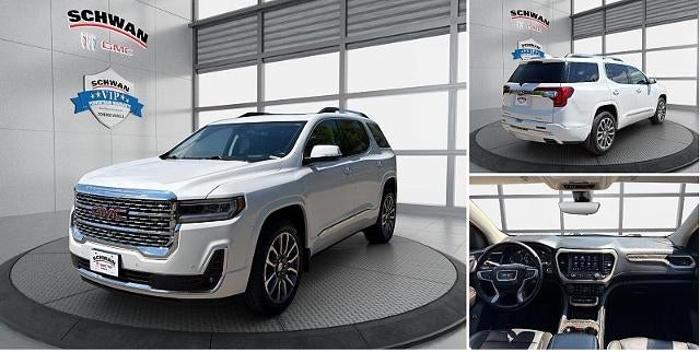 2022 GMC Acadia Denali in White Frost Tricoat — front three-quarter view