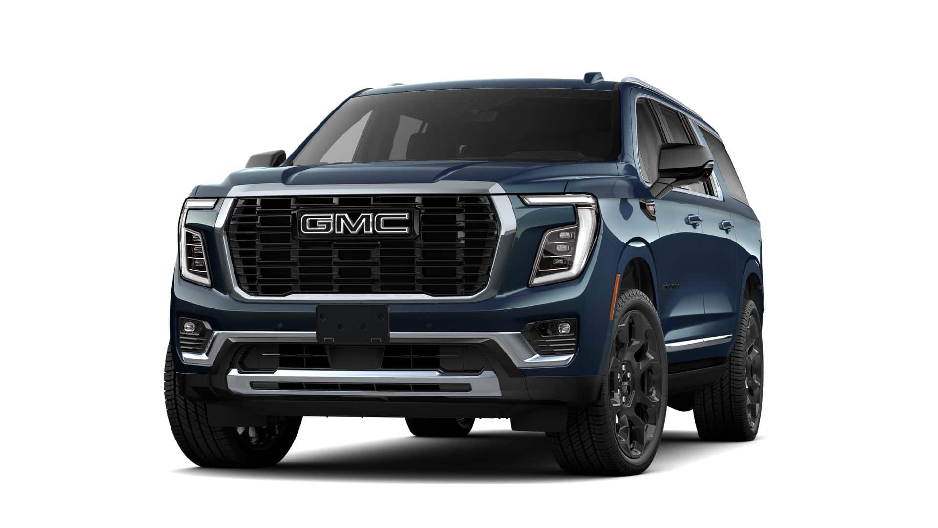 2026 GMC Yukon XL Denali in Downpour Metallic — front three-quarter view