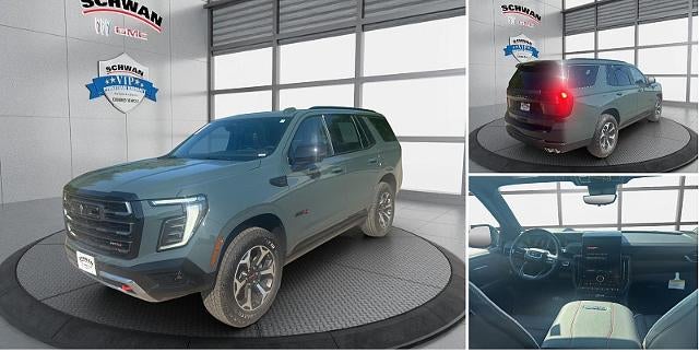 2026 GMC Yukon AT4 Ultimate in Midnight Pine — front three-quarter view