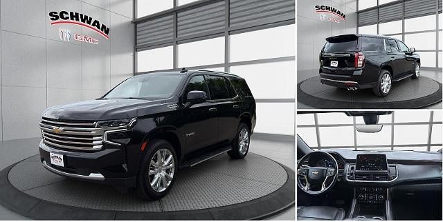 2021 Chevrolet Tahoe High Country in Black — front three-quarter view