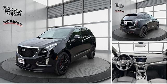 2025 Cadillac XT5 AWD Sport in Stellar Black Metallic — front three-quarter view