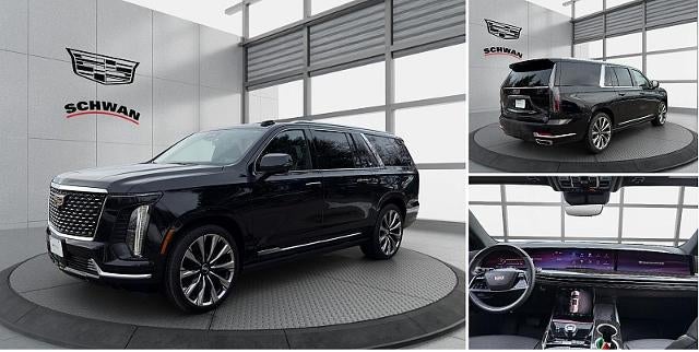 2025 Cadillac Escalade ESV 4WD Premium Luxury in Black Raven — front three-quarter view