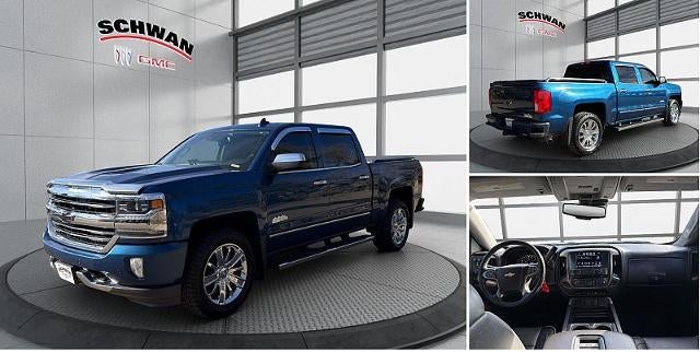 2018 Chevrolet Silverado 1500 High Country in Deep Ocean Blue Metallic — front three-quarter view