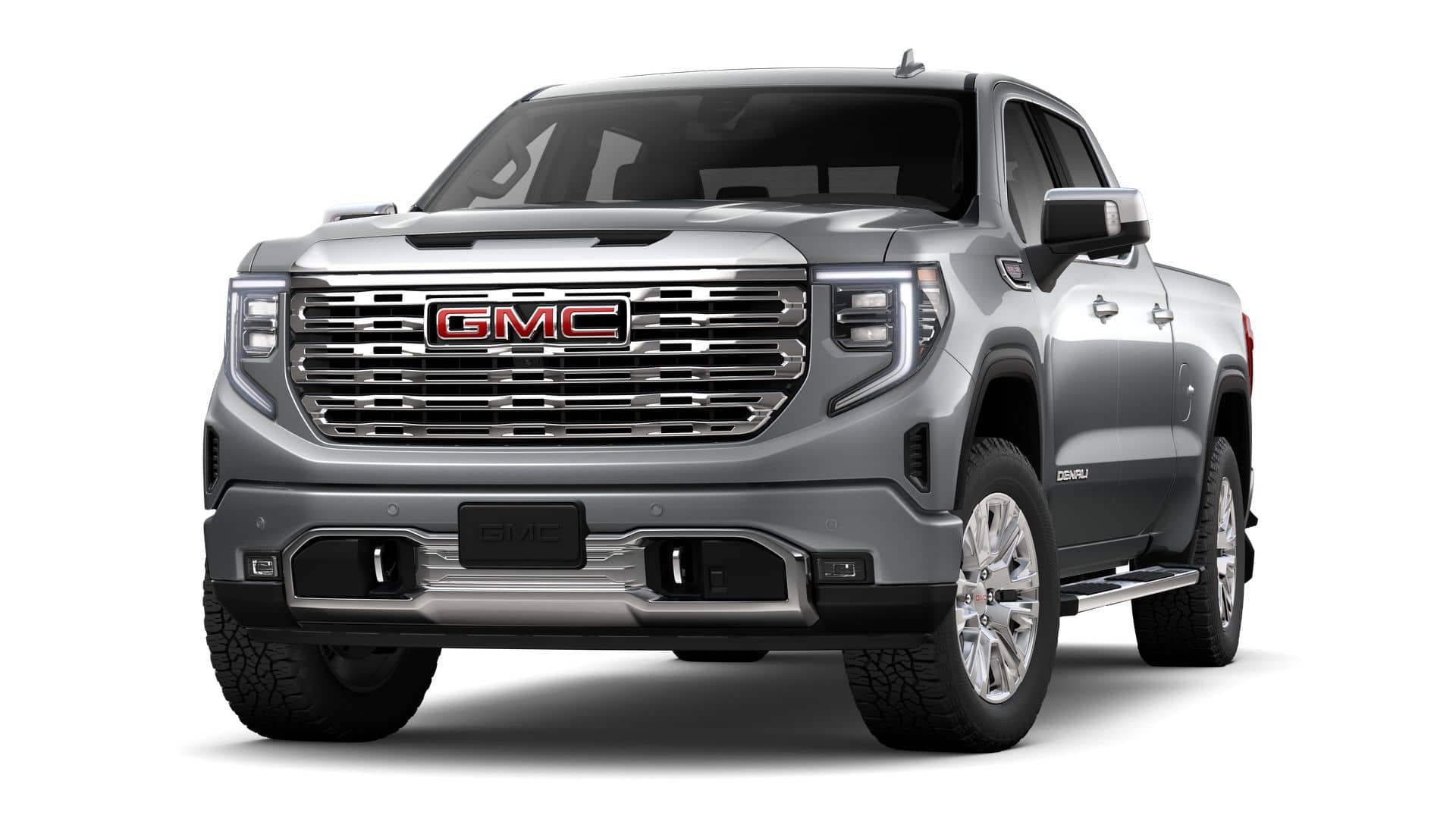 2026 GMC Sierra 1500 Denali in Sterling Metallic — front three-quarter view