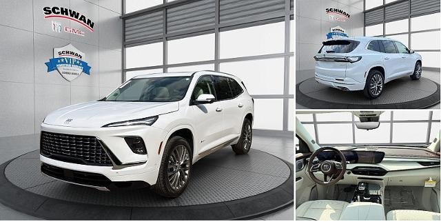 2026 Buick Enclave Avenir in Iridescent White Tricoat — front three-quarter view