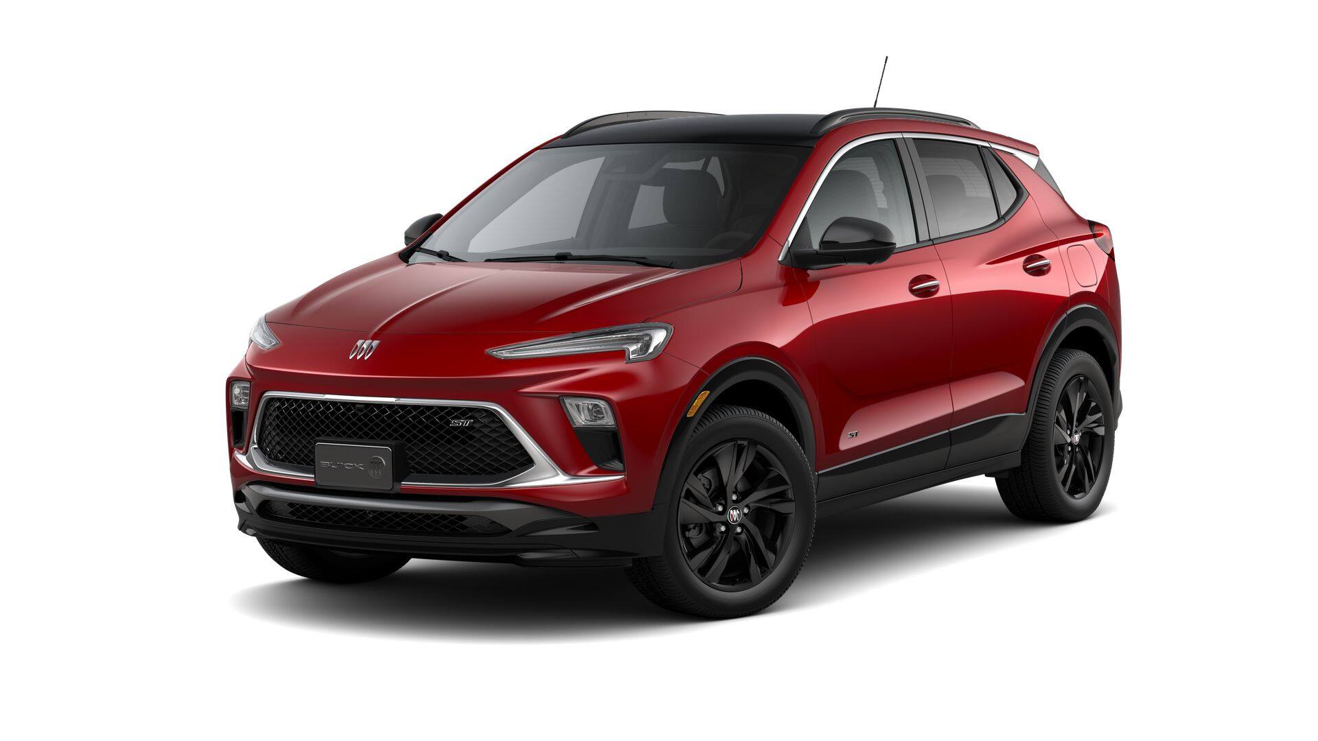2026 Buick Encore GX Sport Touring in Brilliant Red — front three-quarter view