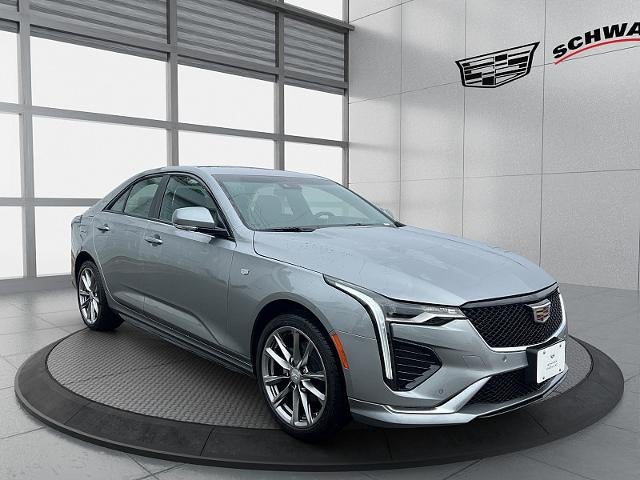 2026 Cadillac CT4 Sport in Argent Silver Metallic — front three-quarter view
